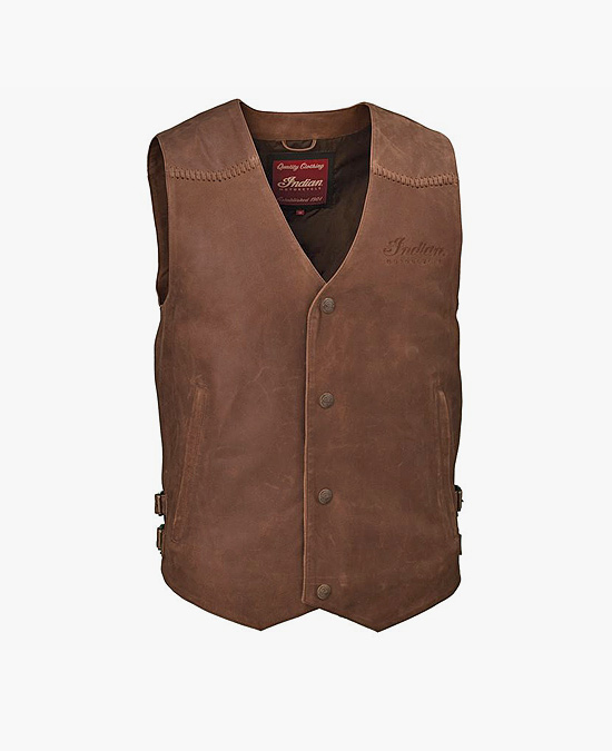 Indian Brown Leather Vest/жилет